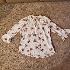 Maurices Floral Half Button Down